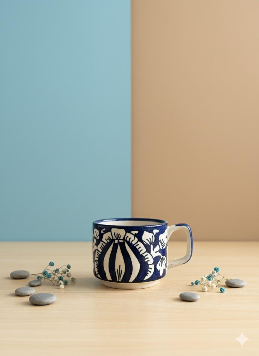 Blue Motif Tea Cup Set