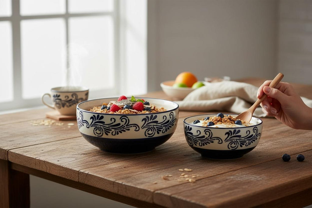 Blue Pattern Serving Bowls
