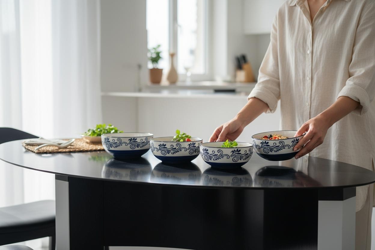 Blue Pattern Serving Bowls
