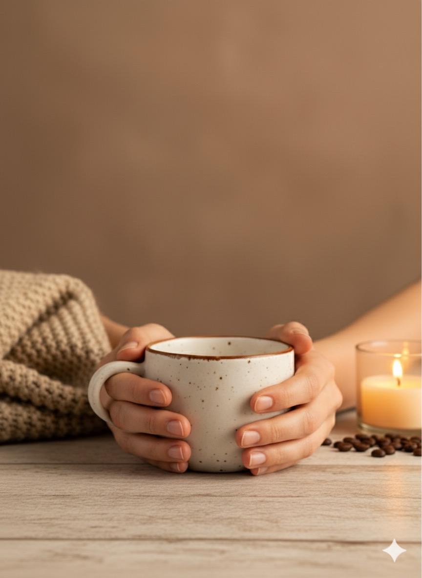 Cream Dotted Mug Set