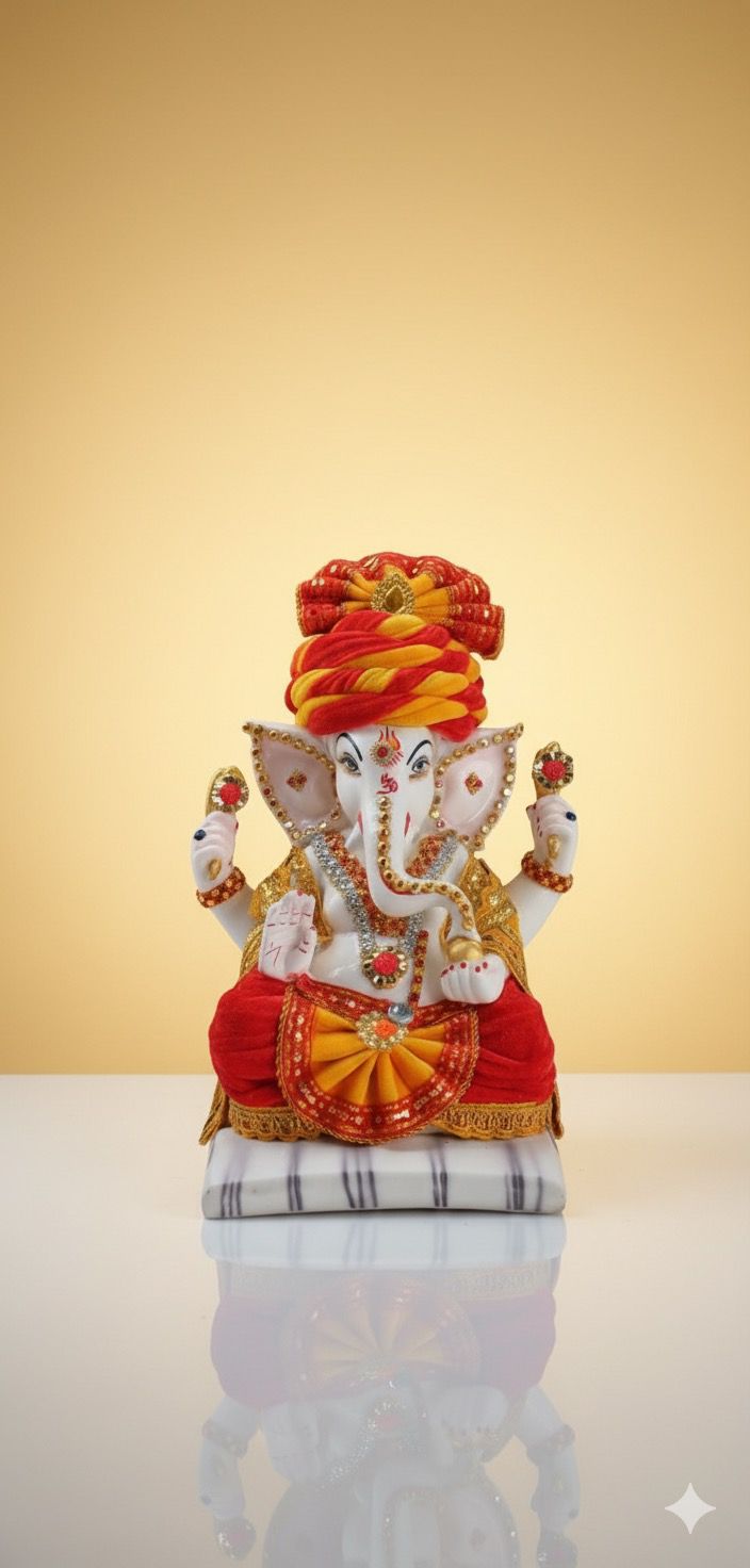 Red & Gold Marbled Ganesha