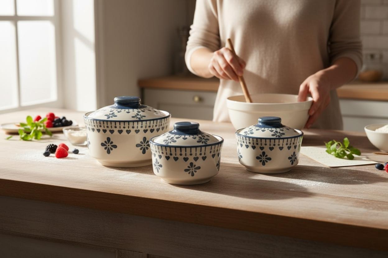 Grey colored serving Handis (Set of 3)