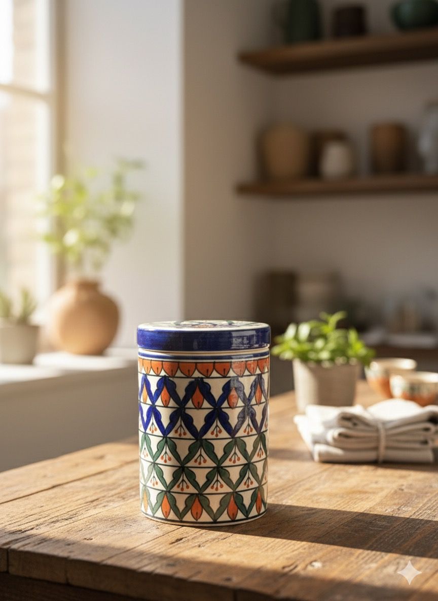 Boho Printed Ceramic Jar