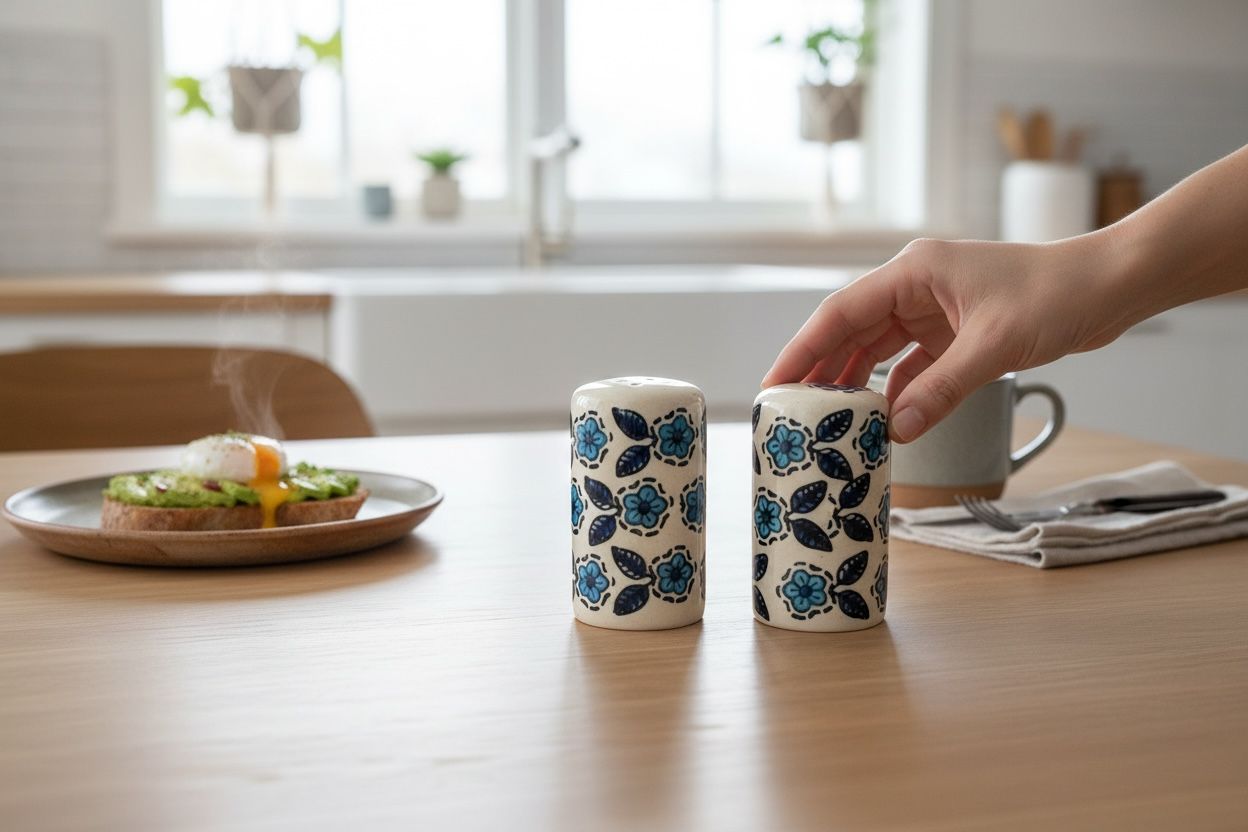 Salt & Pepper Shaker Set - Blue Floral