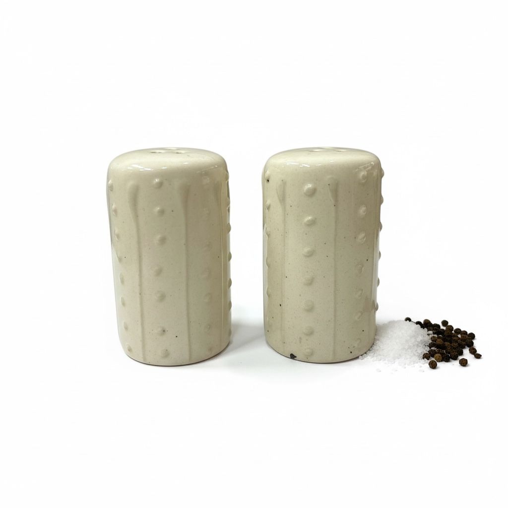 Salt & Pepper Shaker Set - White Textured