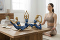 Yoga Pose Figurine Set - Blue & Gold (Set of 3)